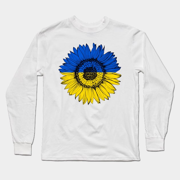 Support Ukraine sunflower National Ukraine flag Long Sleeve T-Shirt by LeonAd